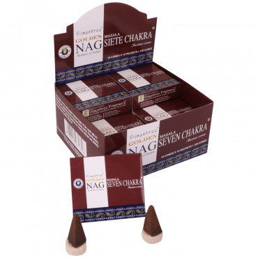 Golden Nag Seven Chakra Cone Dozen Box 