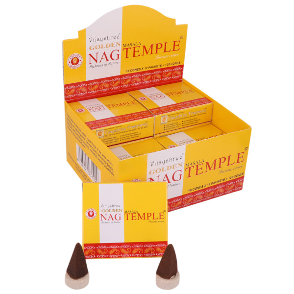 Golden Nag Temple Cone Dozen Box 