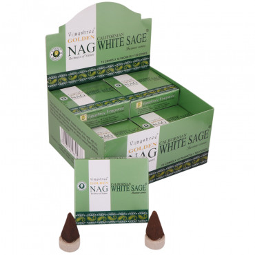 Golden Nag White Sage Cone Dozen Box 