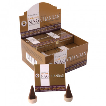 Golden Nag Chandan Cone Dozen Box 