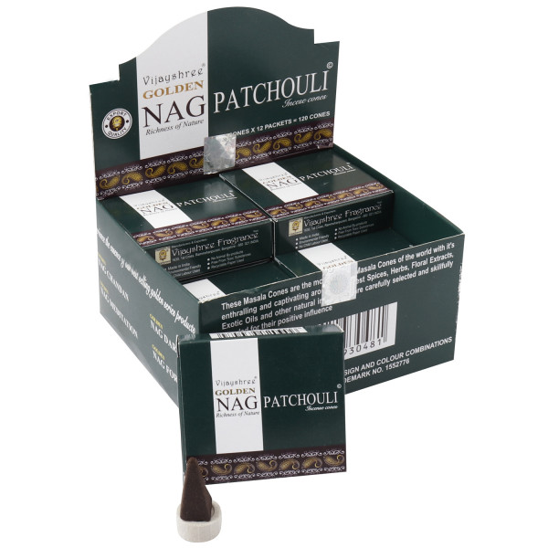 Golden Nag Patchouli Cone Dozen Box 