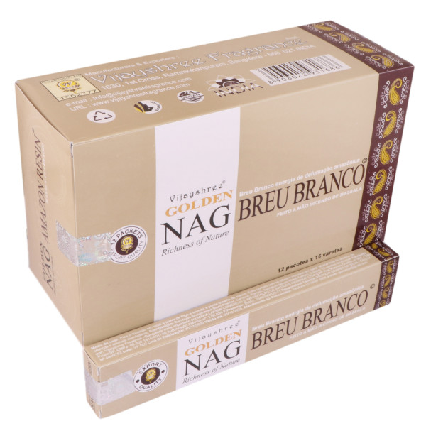 Golden Nag Breu Branco 15 Gm Dozen Box 