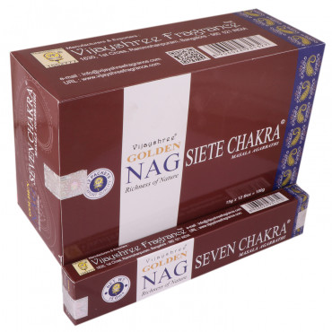 Golden Nag Seven Chakra15 Gm Dozen Box 