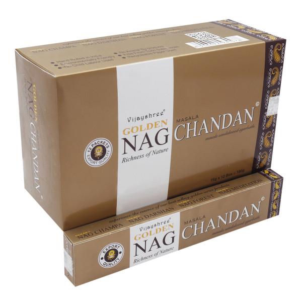 Golden Nag Chandan 15 Gm Dozen Box 